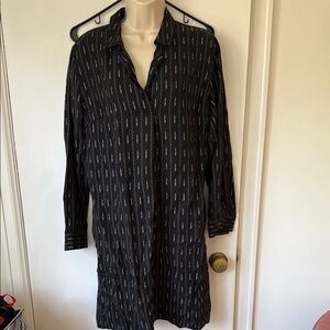 Garnet Hill Black Long Sleeve Dress